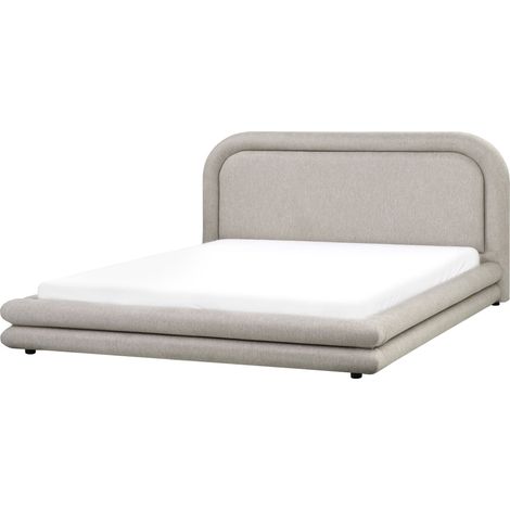 Bed Faux Linen LAVARDENS 180 x 200 cm (EU Super King) Taupe (1/5)