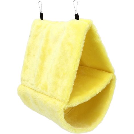 Hamac pour oiseaux, grande taille, pliable, double couche, triangulaire, en flanelle, pour cage à oiseaux, perroquets, hamsters, écureuils (1/5)