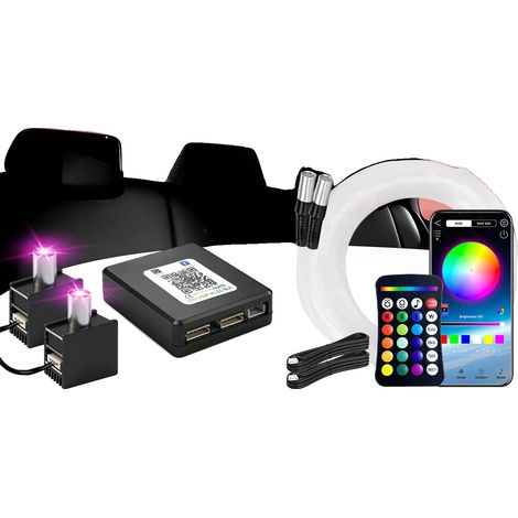 Luces de fibra óptica, variabilidad de color RGBW, control remoto, RGBW-a, 1-2 600 piezas 0,5 mm 2 m (1/2)