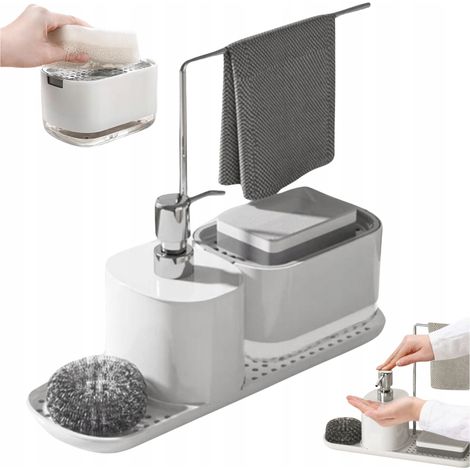 SET ORGANIZADOR DE COCINA DISPENSADOR DE JABÓN PARA LAVAVAJILLAS con bomba (1/5)