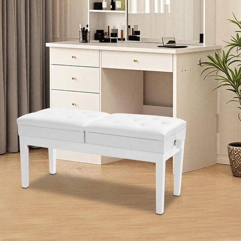 Klaviersohl mit Doppelsitz, Höhenverstellbarer Klaviersohl, Innenraum mit Aufbewahrungsraum, Schreibtisch, Sofa, Schuhhockel