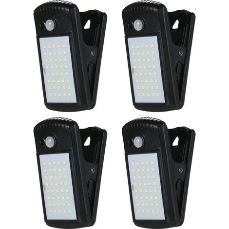 Solarbetriebene Außenleuchte mit Klemme, Bewegungsmelder, 40 LEDs, IP65 wasserdicht, für Zaun, Terrasse, Wand, Garage oder Patio. (1/5)