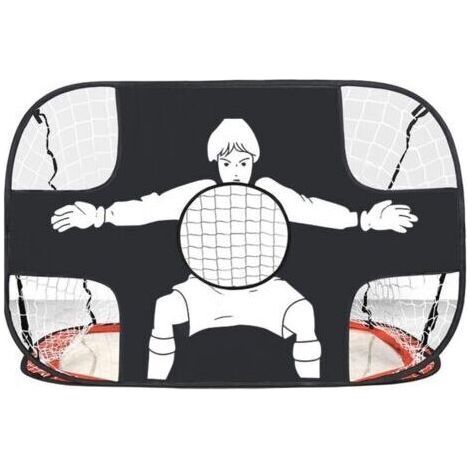 Buts de Football Portables pour Enfant, 2-en-1 Pop-Up Design Filet de Football Pliable avec Sac de Transport, Jardin, Filet de Football D’entraînement en Plein Air de Plage 120x80x80cm-Chrom (1/5)