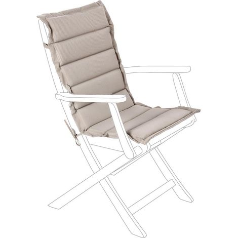Gestepptes wasserabweisendes Outdoor- und Gartenkissen mit mittlerer Rückenlehne und elastischer Feder -1 Stück / Beige (1/4)