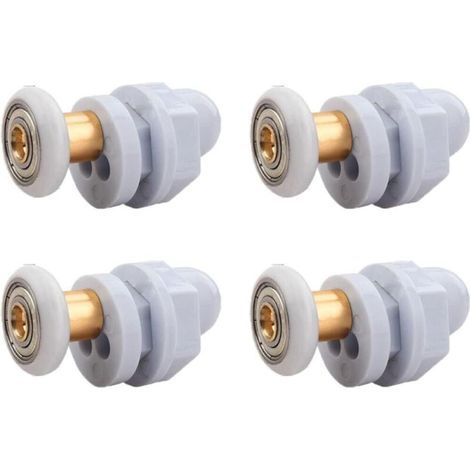 Rulli per porta doccia, 4 pezzi, per la sostituzione dei rulli delle guide scorrevoli in vetro della porta doccia (23 mm) (1/5)