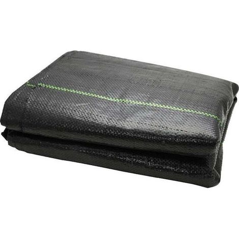 Toile de Paillage Contre Les Mauvais Herbes 5x2m en Fibres de Polypropylène Tissées Anti-UV 105g/m2, noir (1/5)