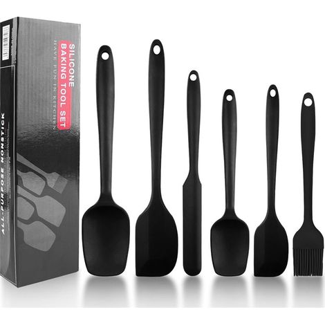 6-teiliges Spatelset, Silikon, hitzebeständig bis 230 °C, antihaftbeschichtet, für Küche und Backen (1/5)