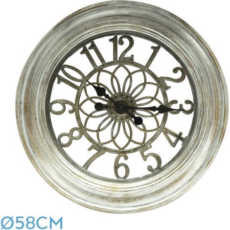 Kumico Silberne Wanduhr 58d Retro Industrial Needles Große Größe (1/3)