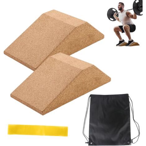 Écarteurs de Mollets Antidérapants en Liège, 2 Pièces Bloc de Liège pour Squats, Bloc de Squat en Liège, Brique Antidérapante, pour Étirer les Muscles et les Fascias