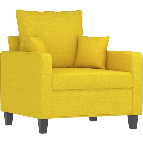 Fauteuil de Salon,Chaise,Fauteuil Jaune clair 60 cm Tissu CFW645304 (1/5)