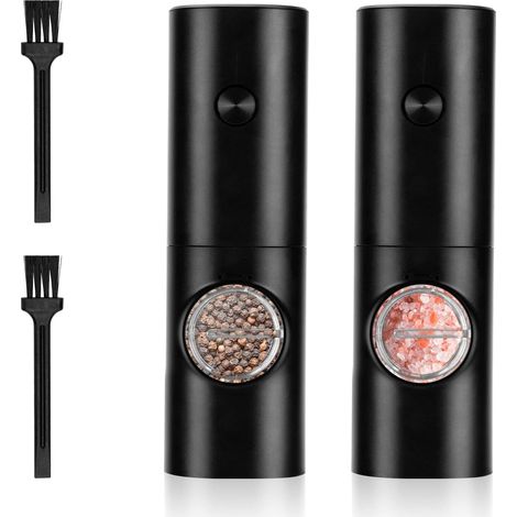 Moulin à Poivre et Sel Électrique - Réglage 5 Niveaux Mouture - LED Intégrée - Silencieux 60 dB - Acier Inoxydable + Céramique - Capacité 120 g - 1 Pièce (1/5)
