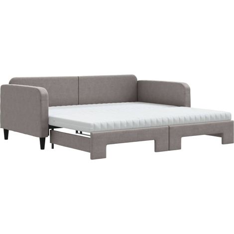 Maison Exclusive - Tagesbett Ausziehbar mit Matratzen Taupe 100x2