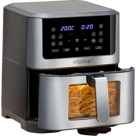 Alpina Friteuse à Air Noire 8 Litres Puissance 1800W