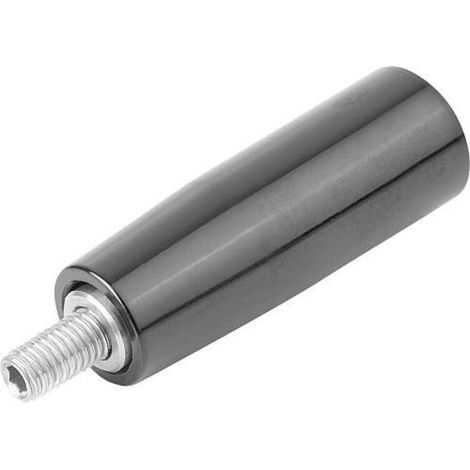 KIPP Konusgriff drehbar Gr.1 D=M06x11 D1=18 Duroplast schwarz hochglanzpoliert (1/2)