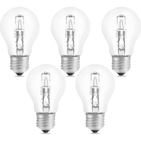 E27 A55 42W dimmbare Halogenlampe, AC220-240V - 650lm warmweiß 2700K, E27 klare Halogenkugel für Deckenleuchten, Schreibtischlampen, Wandleuchten usw. (1/5)
