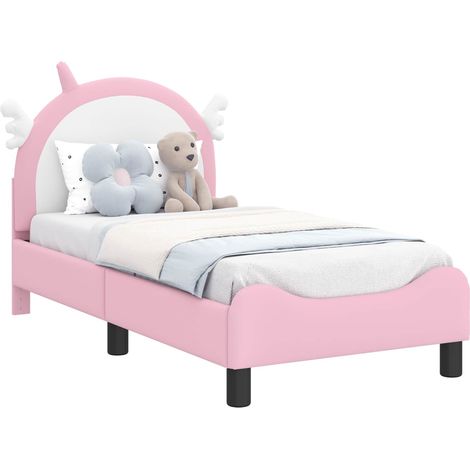 Toddler Bed Frame with Headboard Pink 70 x 140 cm PU vidaXL