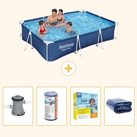 Bestway Bestway Steel Pro Rectangulaire - 300x201x66 cm - 5-pièces S224 (1/5)