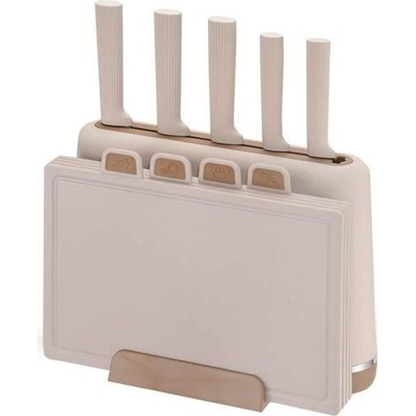 Ensemble de couteaux Maestro MR-1412-BEIGE avec bloc et planche à découper beige (1/3)