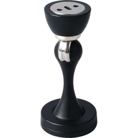 Tornillos de soporte de tope de puerta magnético de alta resistencia para montaje en piso o pared (tipo A, negro (aleación de zinc))