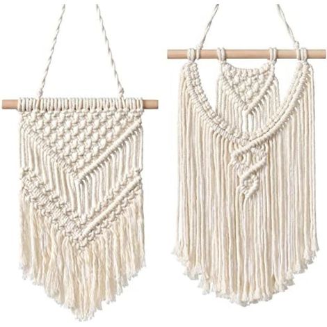 2 pièces Décoration murale macramé petits tapis muraux tissés décoration Boho pour salon chambre enfant fête (1/5)