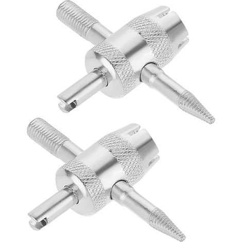Lot de 2 outils de valve de pneu 4 en 1 Outil de retrait de valve de pneu Outil de retrait de tige de valve Outil d'insertion de valve pour vélo, voiture (1/5)