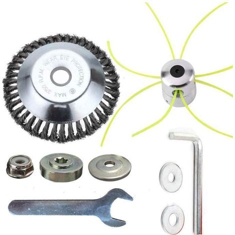 Tête de Débroussailleuse - Aluminium et Acier - 8” - Multifonction - Compatible avec débroussailleuses (1/4)