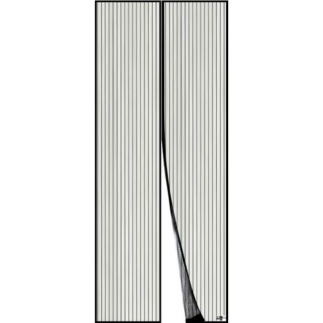 Moustiquaire Magnétique Pour Porte, Rideau en Maille, Joint Magnétique de Haut en Bas avec Fermeture Automatique, Maintient l'air frais à l'intérieur (120x220cm, Noir)