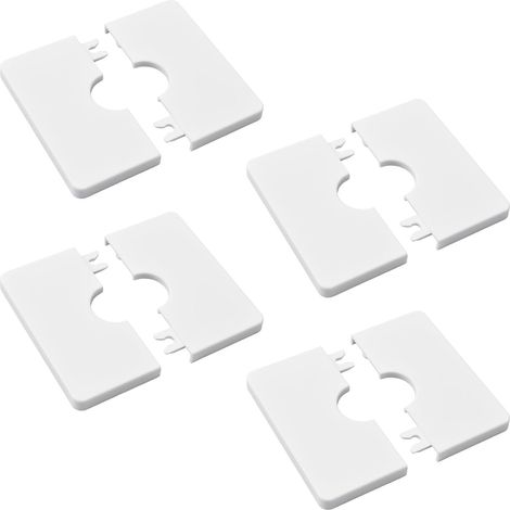 Couvre-tuyaux murales 4 pièces en plastique ABS, plaques d'escutcheon carrées auto-adhésives, pour décoration de tuyau de 22 mm de diamètre (blanc) (1/5)