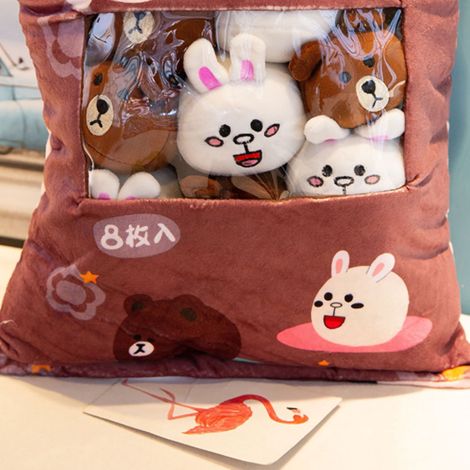 Lot 35-50cm Peluche Lapin Snack Cadeau Original Ours Brun Lapin Coquin Jouet en Peluche Doudou Anniversaire Fille (1/3)