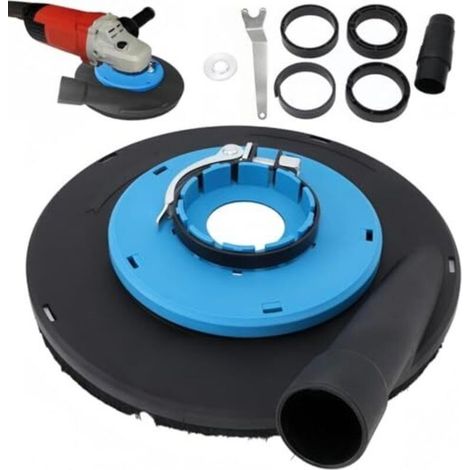 Hotte d'aspiration professionnelle pour meuleuse d'angle 230 mm - kit d'aspiration et de collecte des poussières, ponceuse à béton, hotte de protection contre la poussière pour fraiseuse à béton (1/5)