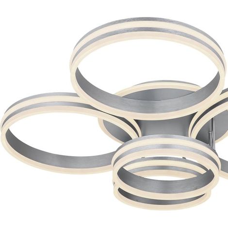 Plafonnier semi-encastré à LED intégré gris, 5 LED à intensité variable 2 700-6 000 K, télécommande (1/3)