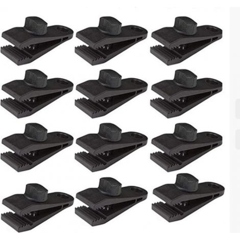 12Pcs Pince à Pince pour bâche, Noir,Ensemble de Pinces à bâche résistantes Pince pour auvent instantané pour tentes Tarp Caravan Garden Shade Housse de (1/5)