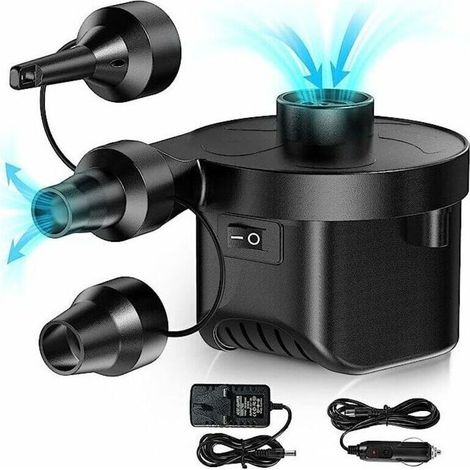 Pompe à Air Électrique avec 3 Buses pour Matelas Piscine et Coussin Gonflable Adaptateur Voiture Maison (1/4)