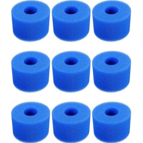 Juego de 9 filtros para piscinas, cartucho de filtro de espuma, filtro de espuma reutilizable y lavable para spas y piscinas. (1/4)
