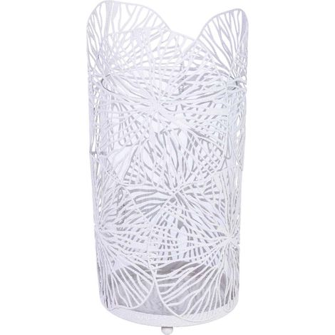 Candelabro de metal blanco 13.5x13.5x27h cm (1/5)