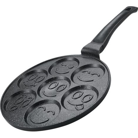 Poêle à crêpes et galettes avec 7 motifs smiley emoji 26cm Herzeberg HGCP267SML (1/4)