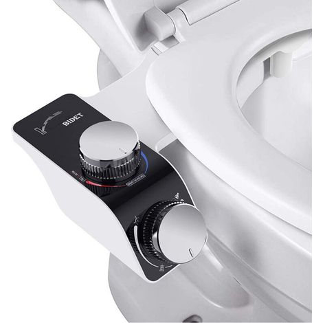 Bidet à double jet chaud/froid, bidet facile à installer, chasse d'eau sans électricité, alternative intelligente au siège de toilette. (1/4)
