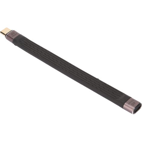 Este cable de datos USB-C de alta velocidad de 40 Gbps es un cable USB Tipo-C a C corto, plano y reversible, compatible con MacBook, iPad Pro, Samsung Galaxy y otros dispositivos Thunderbolt 4, y admi