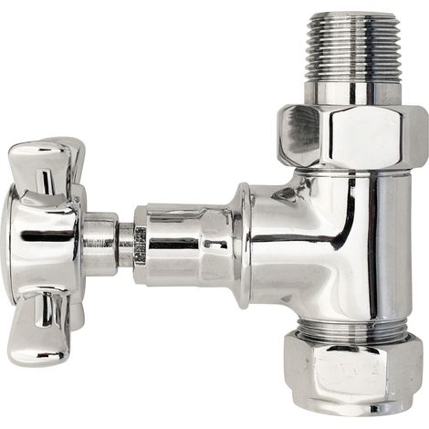 Heating Crosshead Angled Radiator Valve Pack (Pairs), Chrome