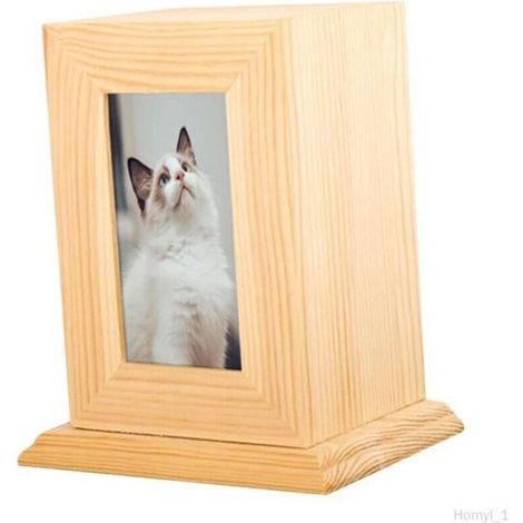 Urne funéraire pour animaux de compagnie, urnes en frêne pour chiens, cercueil, souvenir, funéraire, cadre photo Bois clair (1/4)