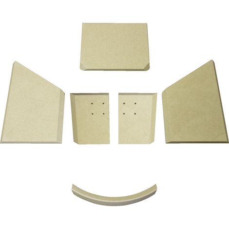 Habillage de foyer pour poêles à cheminée TT10 de Termatech - vermiculite - 6 pièces