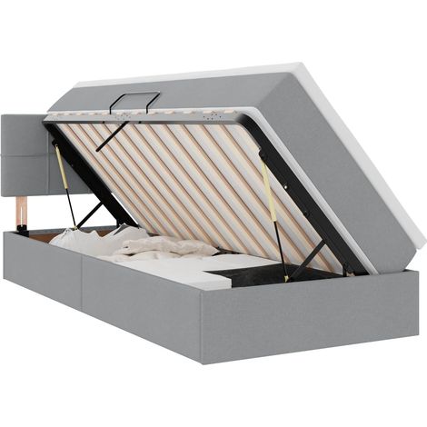 Maison Exclusive - Letto con contenitore LED e materasso Grigio Chiaro