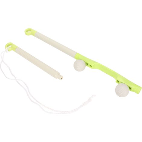 Bâton de massage cervical portatif à rouleau - Réduit l'inconfort - Billes de massage cervical détachables - Jaune (1/5)