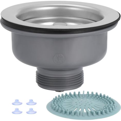 Filtre à Panier φ114mm pour Évier de Cuisine G1½ en Acier Inoxydable et PVC - Construction en Double Couche - Argent - Moderne - Poli - DRAINSTRAINER (1/5)
