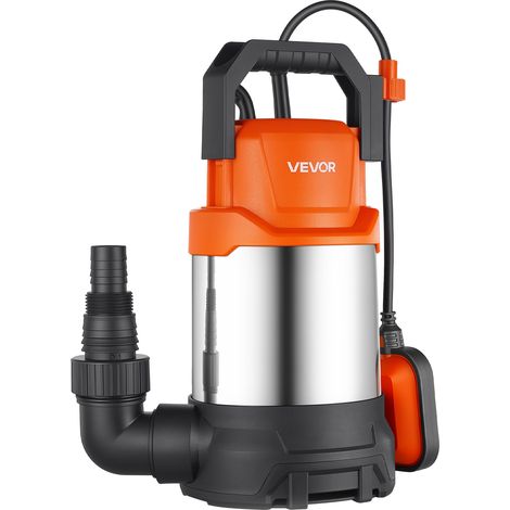 VEVOR Bomba Sumergible de Agua 750 W 20.000 L/h con Interruptor de Flotador, Sistema Portátil de Extracción de Agua, Elevación de 9 m, Material Termoplástico, para Vaciar Piscinas, Estanques de Jardín (1/5)