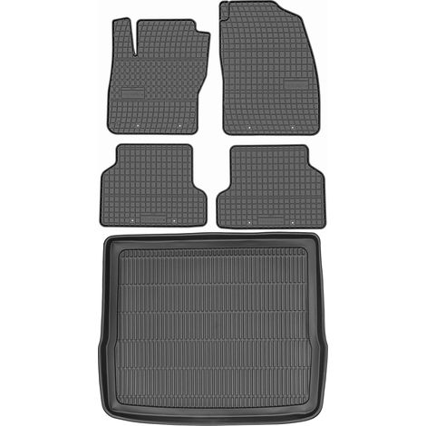 Juego de alfombrillas de goma para coche y alfombrilla para maletero para Ford Focus II Estate (2004-2011).