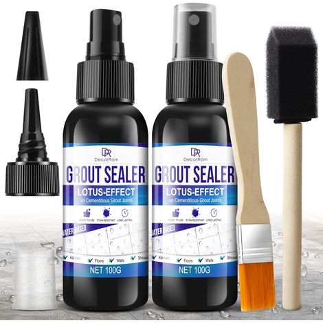Scellé de Joints - 200ml Scellé Watertight pour Carrelage Douche, Sol, Cuisine - Application 2 en 1 Pulvérisation - Transparent, Séchage Rapide, Résistant aux Taches pour Salle de Bain, Marbre (1/5)