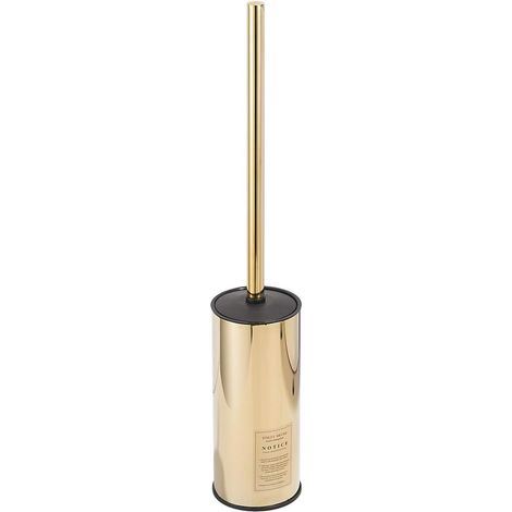 Porte-brosse WC en acier inoxydable 304, brosse WC antirouille, chromée polie, ronde, dorée (1/5)