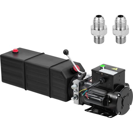 POMPE HYDRAULIQUE 12V, 8L Réservoir Acier, Simple Effet pour CRIC INDUSTRIEL, BÉNNE, VÉRIN, 20 MPa, 2,2KW, remorque, lève-charge