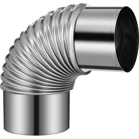 Stufa in acciaio inox con condotto di scarico fumi flessibile e resistente per caminetto, facile da installare, a tenuta stagna, adatta per campeggio e uso interno. (1/5)